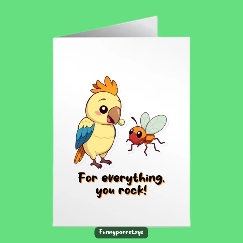 Quirky Free Printable Parrot Thank You Card: Bead Joke Downloadable Gift for Gratitude