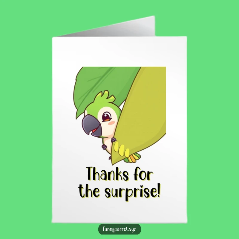 Quirky Free Printable Peeking Parrot Thank You Card: Downloadable Gift of Thanks