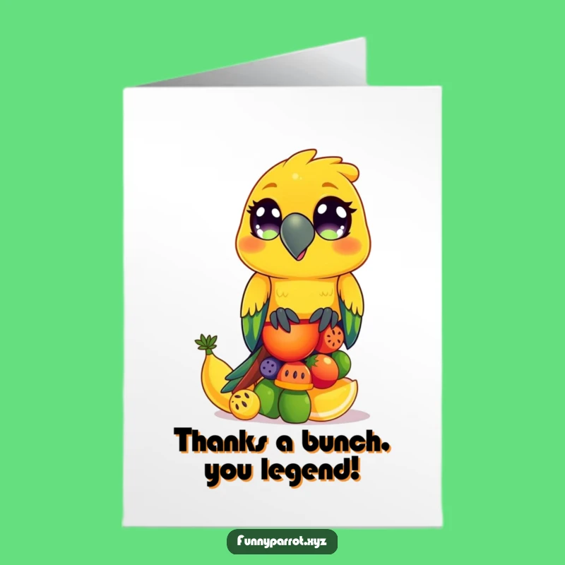 Free Printable Thank You Card: Parrot Sings for Thanks - Funny Downloadable Note