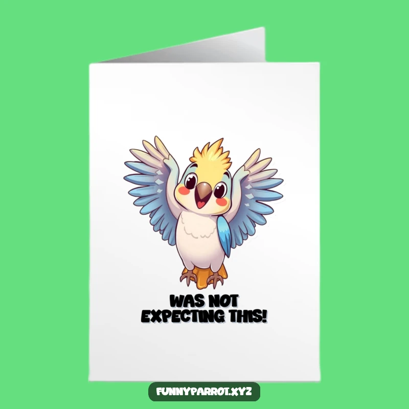 Free Printable Thank You Card: Surprised Parrot Expressing Gratitude Downloadable