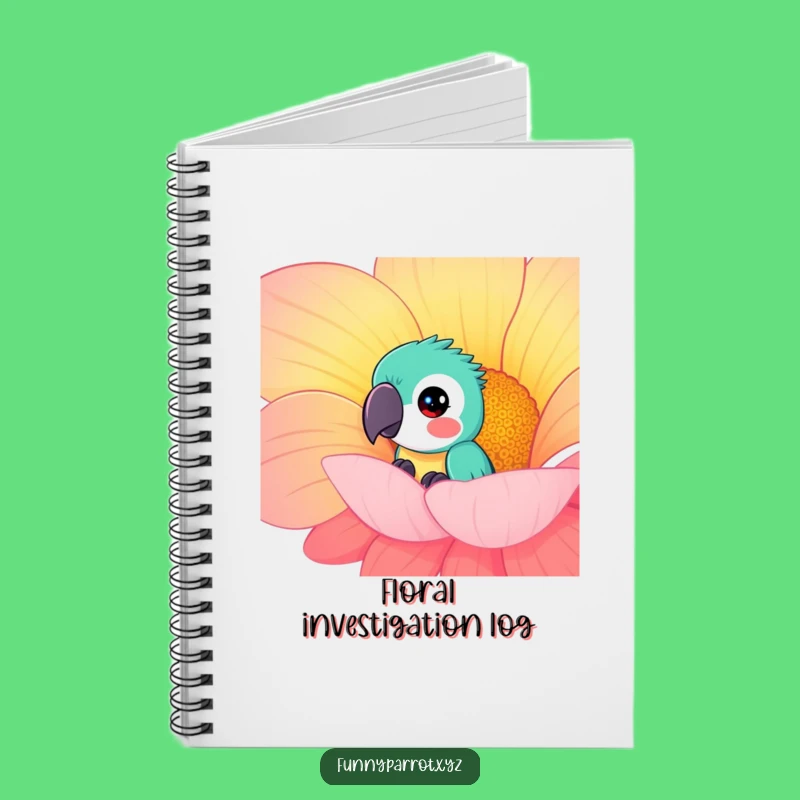 Funny Curious Parrot Notebook - Jot down secrets with a peeking bird!