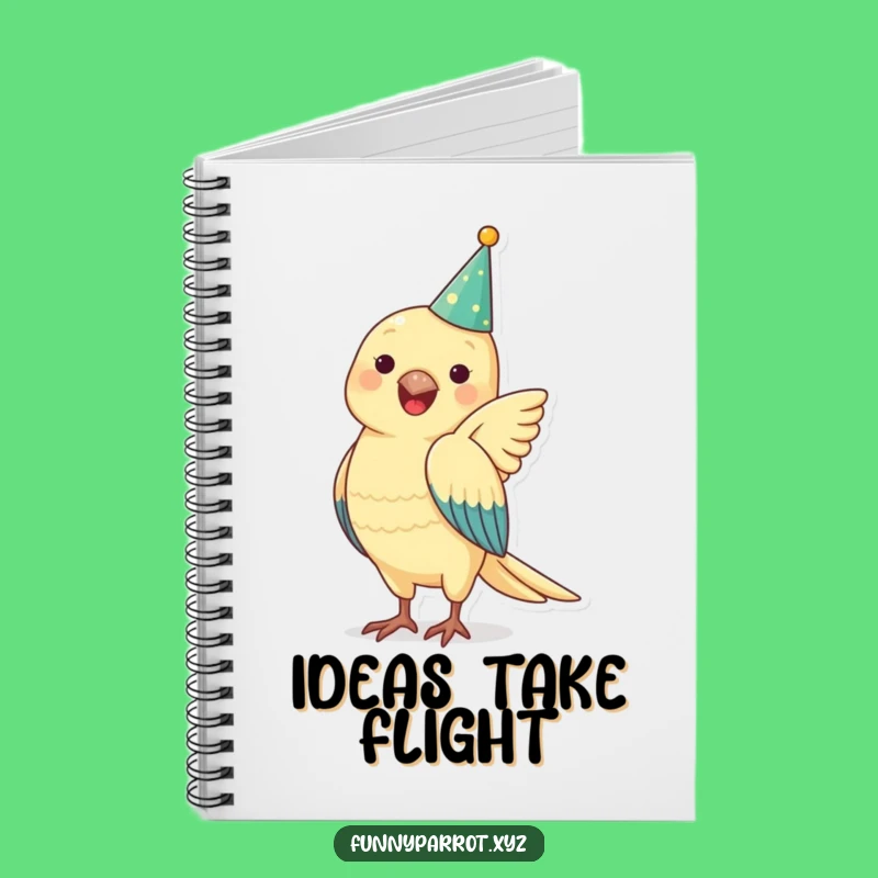 Funny Parrot Party Hat Notebook: Jot Down Ideas with a Smile
