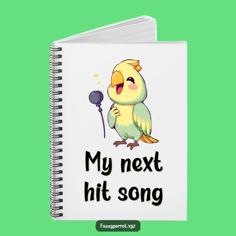 Funny Singing Parrot Notebook: Jot Down Lyrics with a Happy Performing Bird