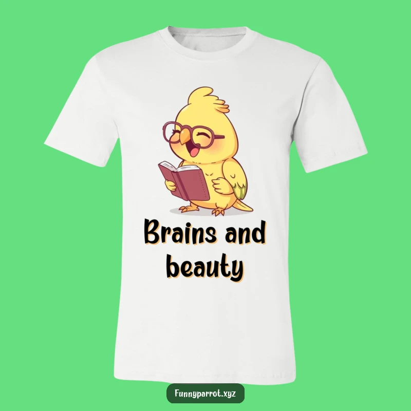 Funny Laughing Parrot T-Shirt - Intellectual bird with glasses, perfect funny gift!