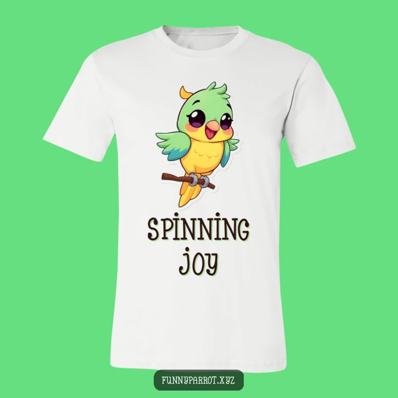 Funny Spinning Parrot T-Shirt: Vibrant, Wide-Eyed Fun, Perfect Gift