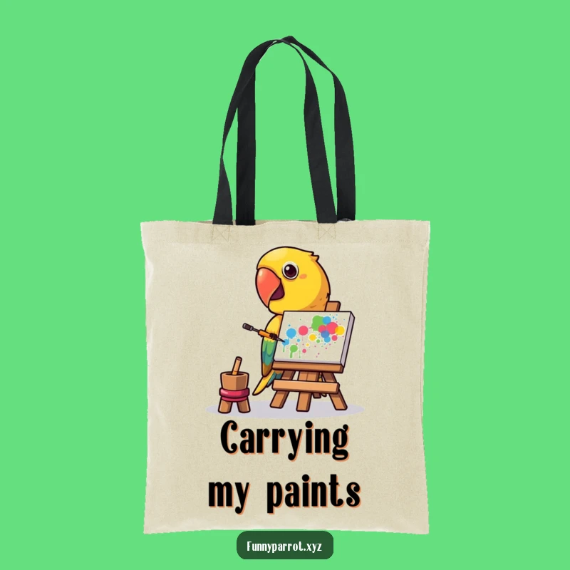Funny Parrot Artist Tote Bag: Abstract Art Parrot, Stylish and Hilarious Funny Gift