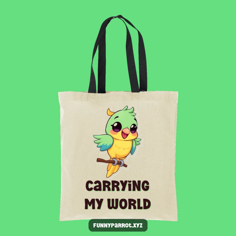 Spinning Parrot Tote Bag: Funny Accessory for Vibrant, Energetic Fun