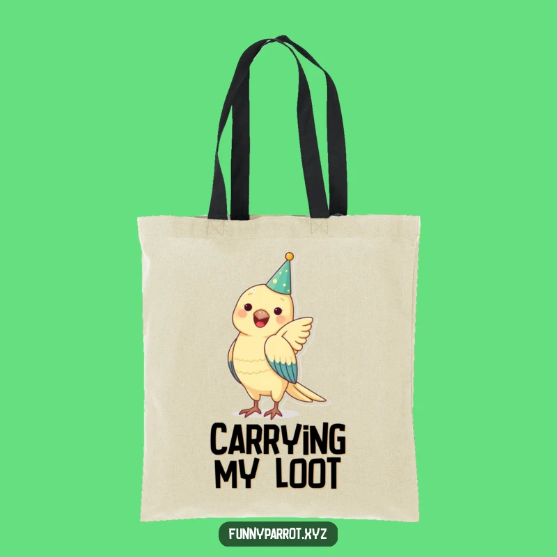 Funny Parrot Party Hat Tote Bag: Carry Your Day with a Smile