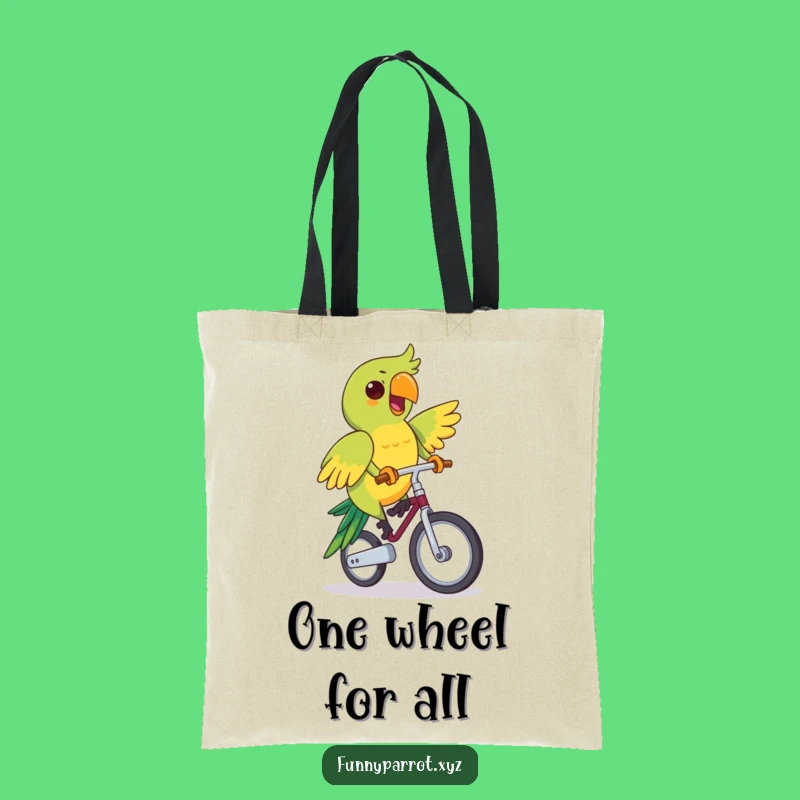 Funny Parrot Unicycle Tote Bag: Determined Parrot Art, Stylish and Hilarious Funny Gift