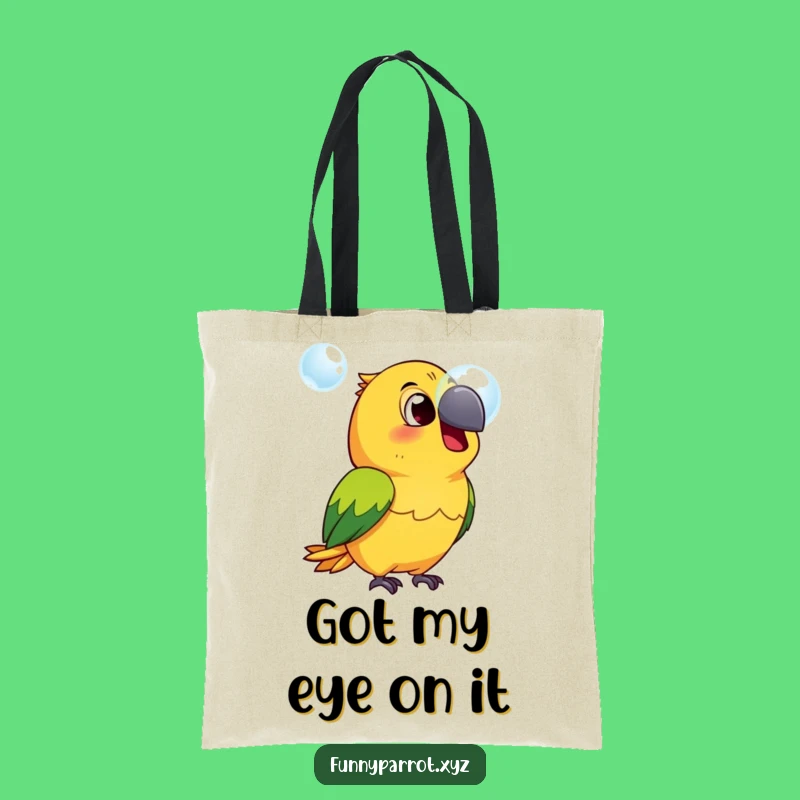 Funny Surprised Parrot Tote Bag - Carry your essentials with this hilarious bird and bubble!