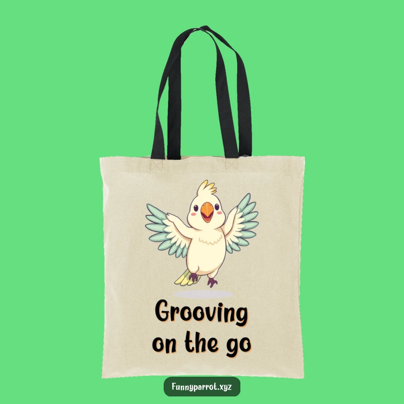 Funny Wobbly Parrot Dance Tote Bag: Carry Your Fun with a Silly Grooving Bird